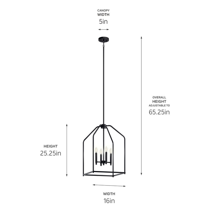 Kichler Canada - 52722BK - Four Light Foyer Pendant - Madden - Black