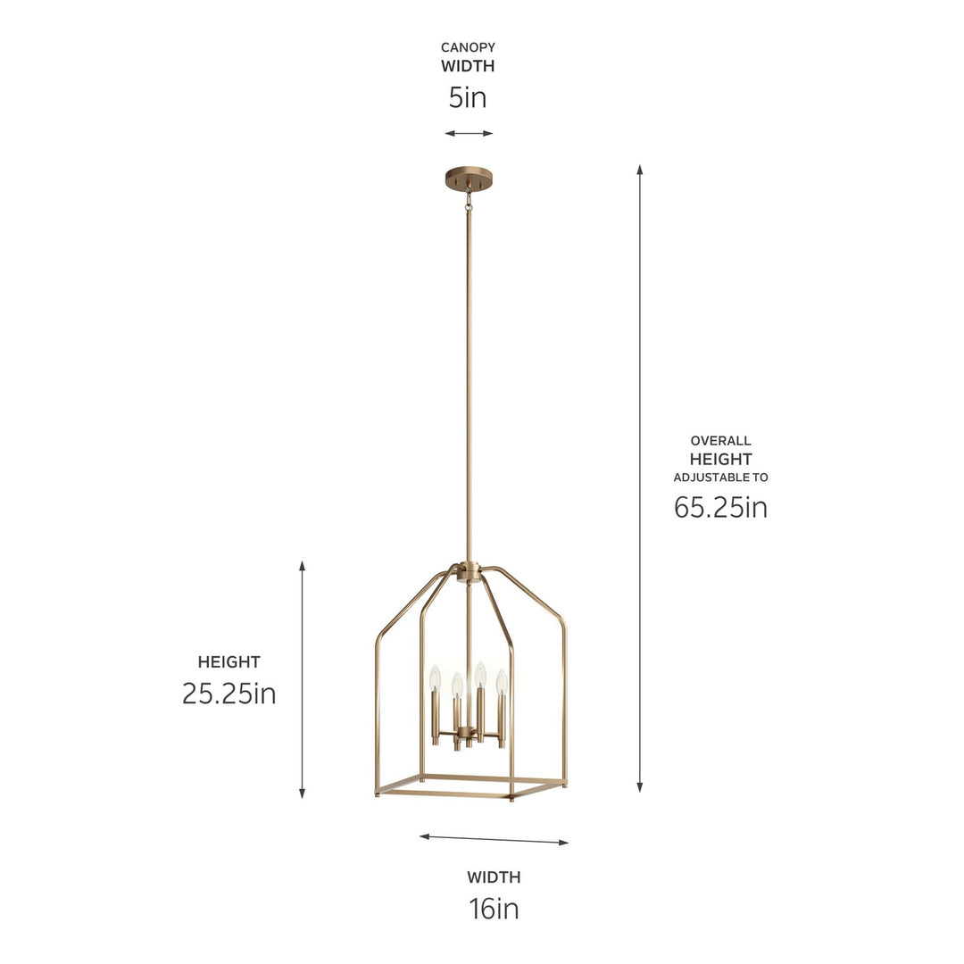 Kichler Canada - 52722CPZ - Four Light Foyer Pendant - Madden - Champagne Bronze