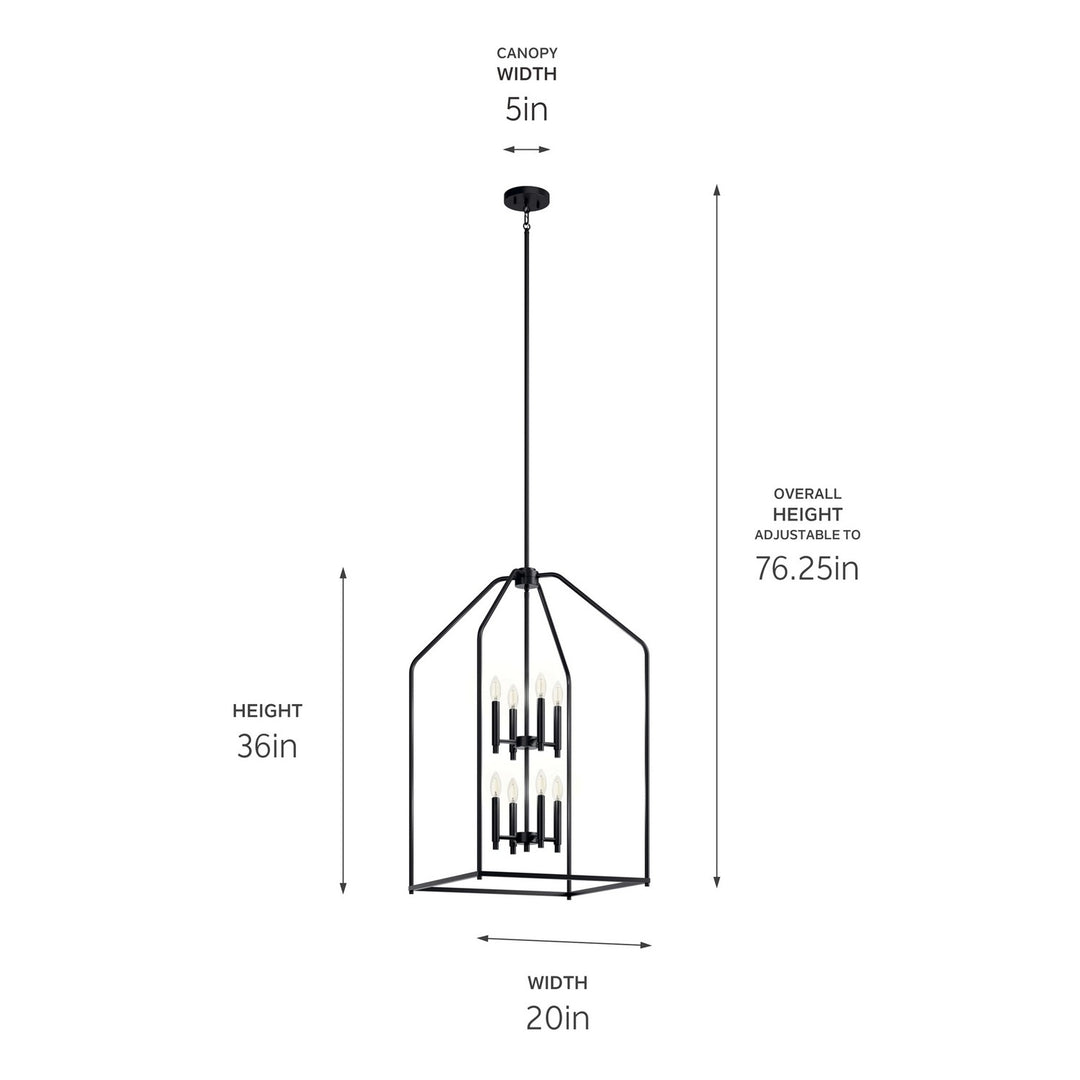 Kichler Canada - 52723BK - Eight Light Foyer Pendant - Madden - Black