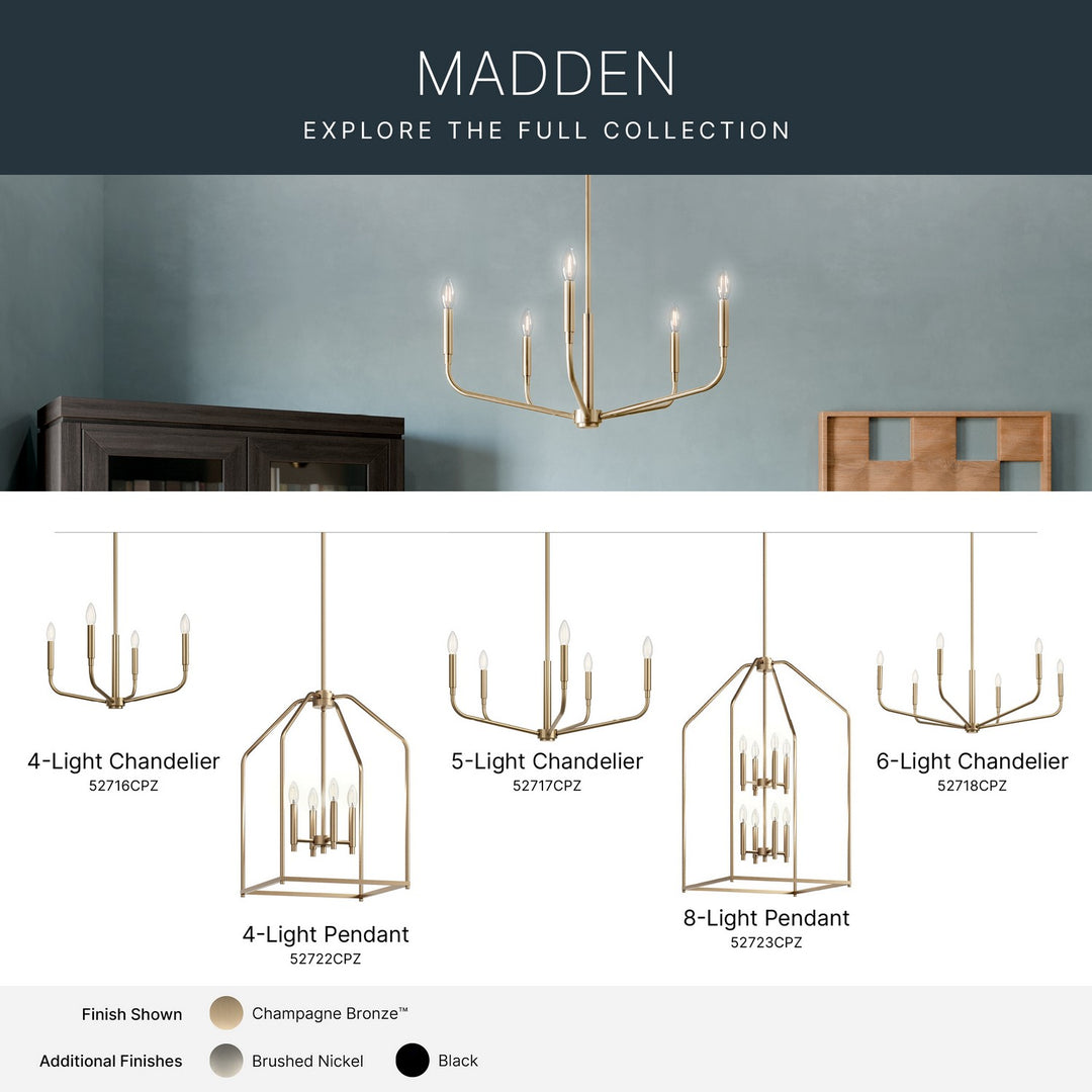 Kichler Canada - 52723CPZ - Eight Light Foyer Pendant - Madden - Champagne Bronze