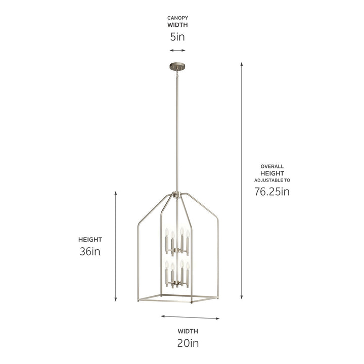 Kichler Canada - 52723NI - Eight Light Foyer Pendant - Madden - Brushed Nickel