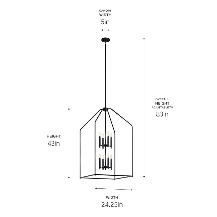 Kichler Canada - 52724BK - Eight Light Foyer Pendant - Madden - Black