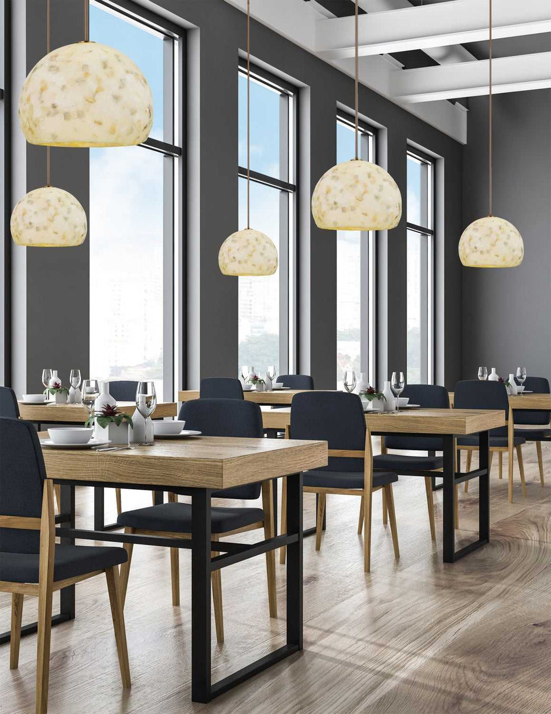 Alabaster Rocks! One Light Pendant in Brushed Brass Justice Designs