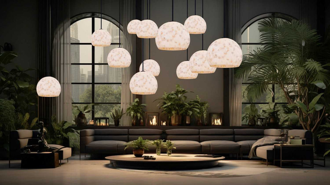 Alabaster Rocks! One Light Pendant in Matte Black Justice Designs