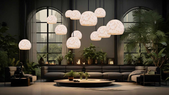 Alabaster Rocks! One Light Pendant in Matte Black Justice Designs