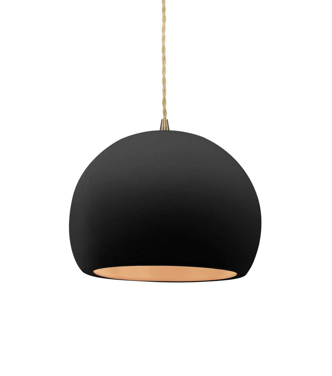 Radiance One Light Pendant in Carbon Matte Black w/ Champagne Gold Justice Designs
