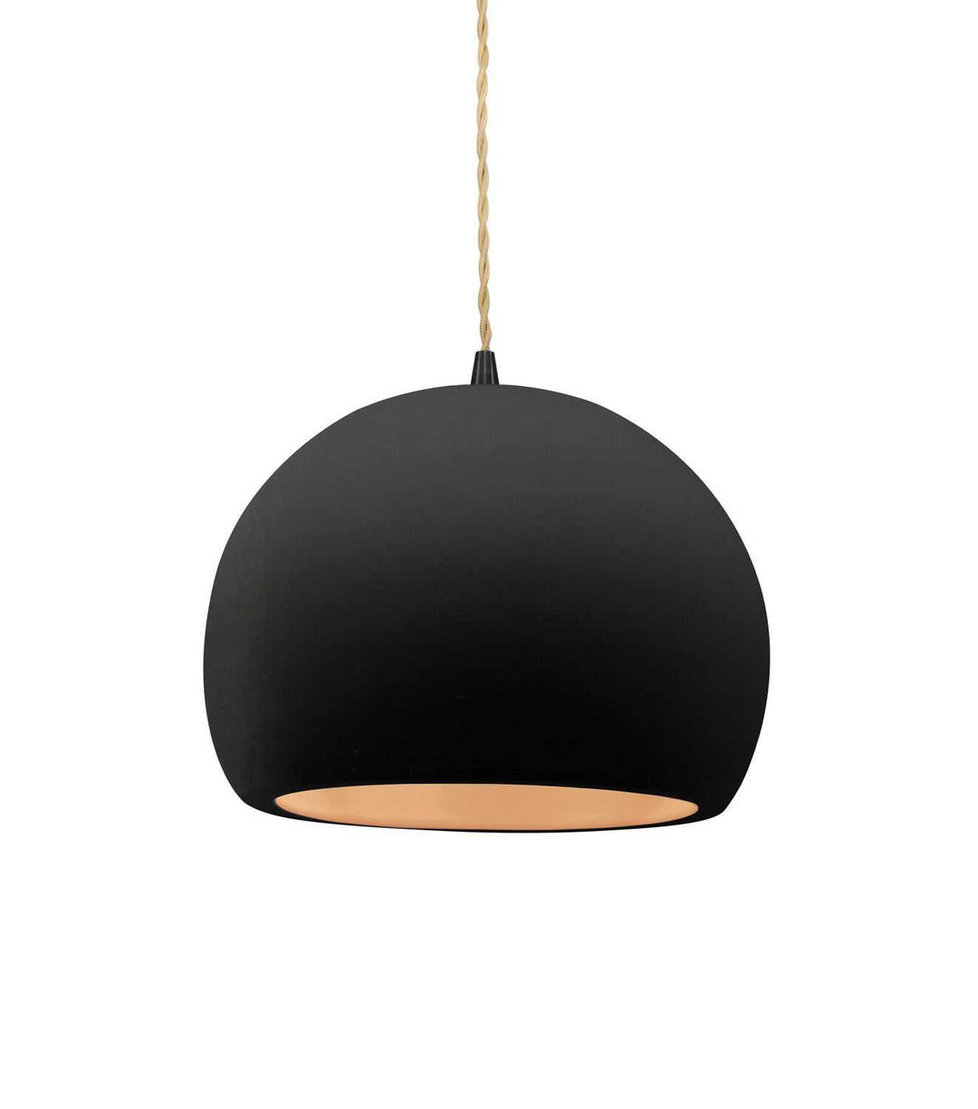 Radiance One Light Pendant in Carbon Matte Black w/ Champagne Gold Justice Designs