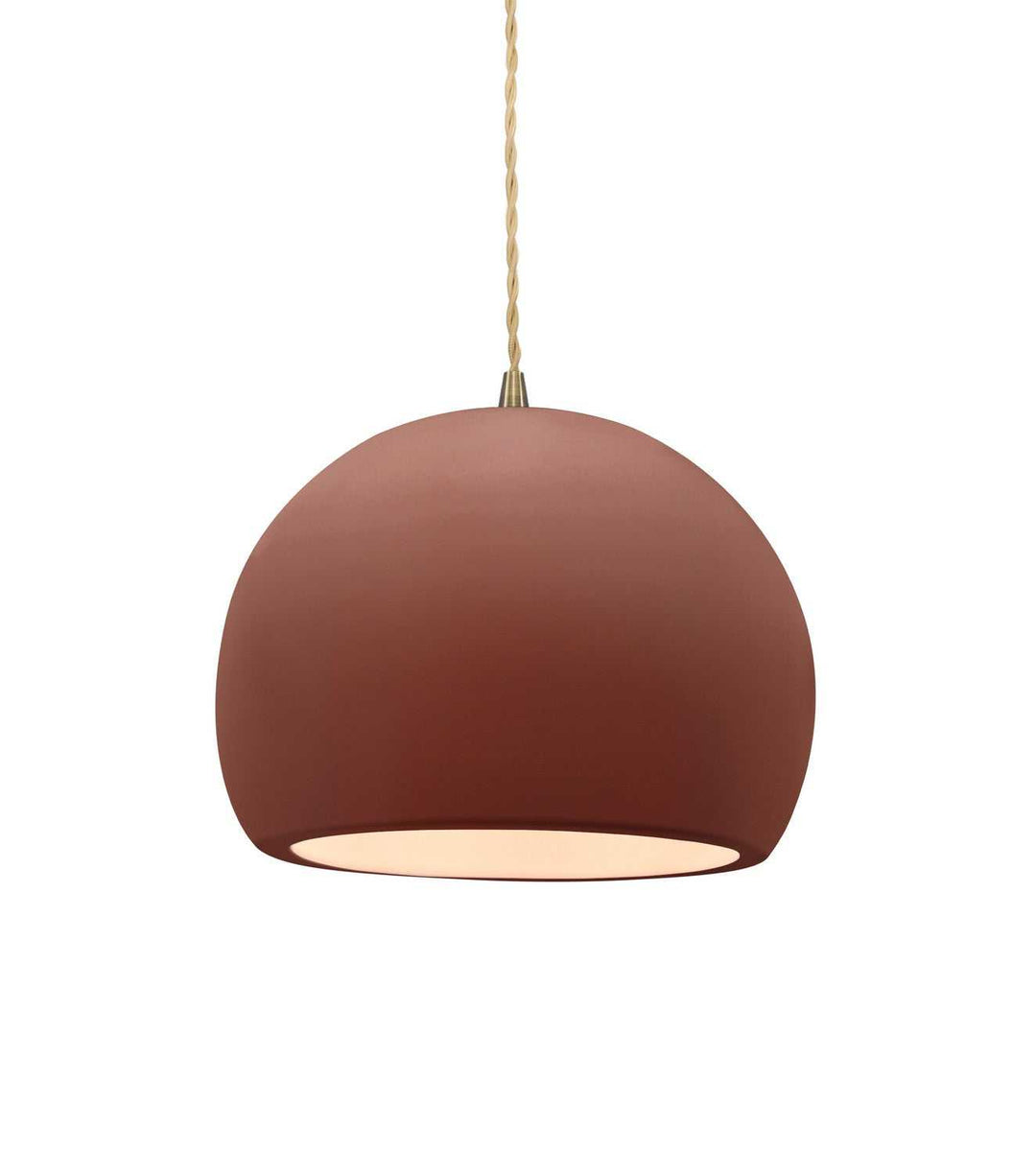 Radiance One Light Pendant in Canyon Clay Justice Designs