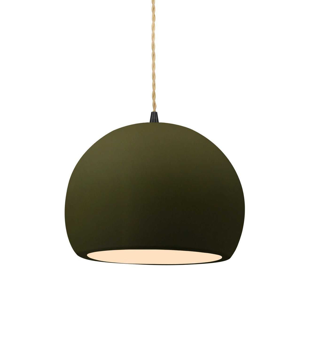 Radiance One Light Pendant in Matte Green Justice Designs