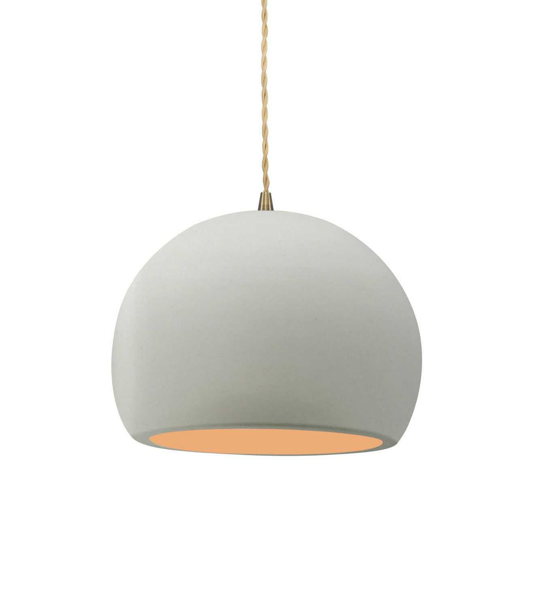 Radiance One Light Pendant in Matte White w/ Champagne Gold Justice Designs
