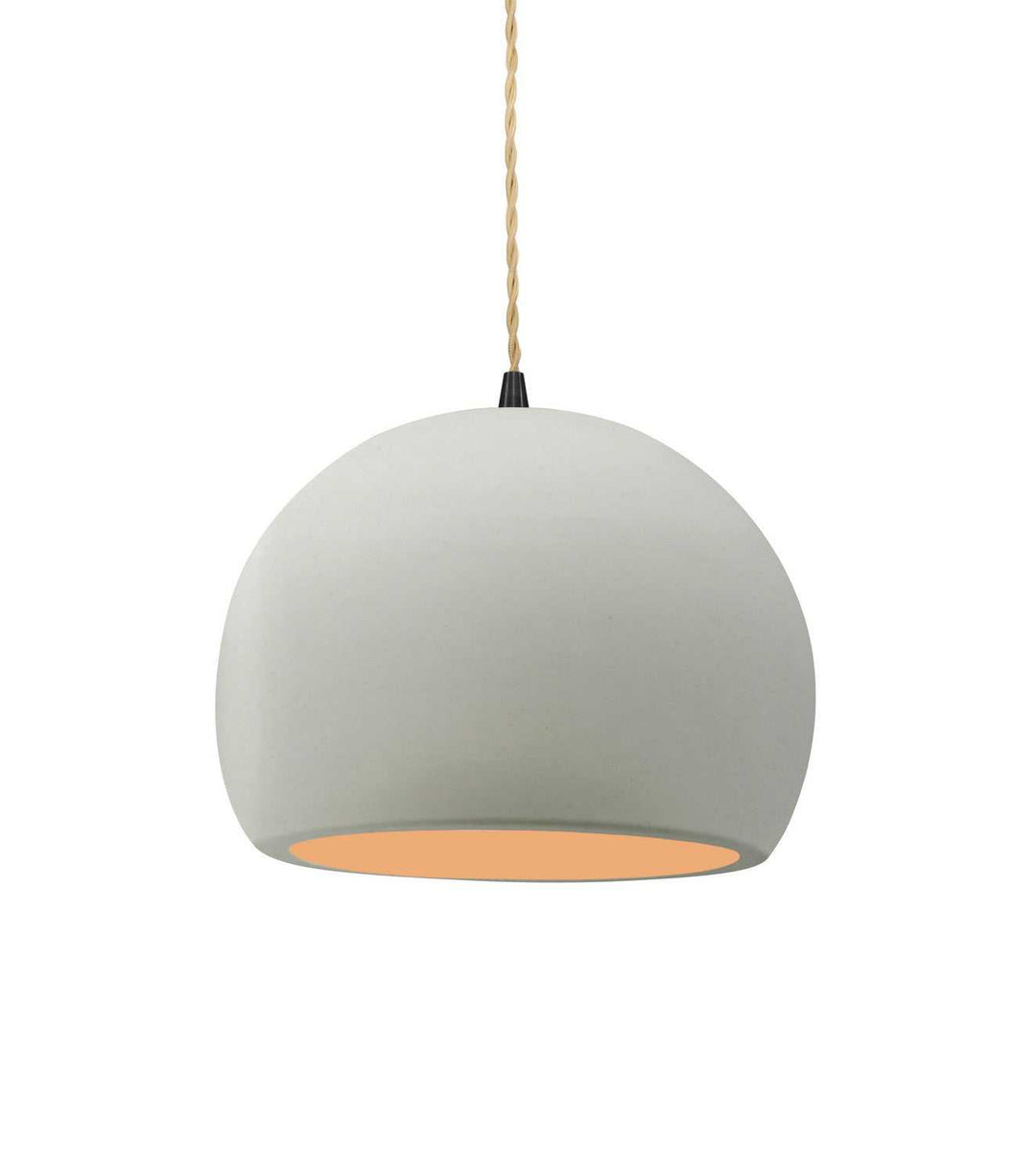 Radiance One Light Pendant in Matte White w/ Champagne Gold Justice Designs