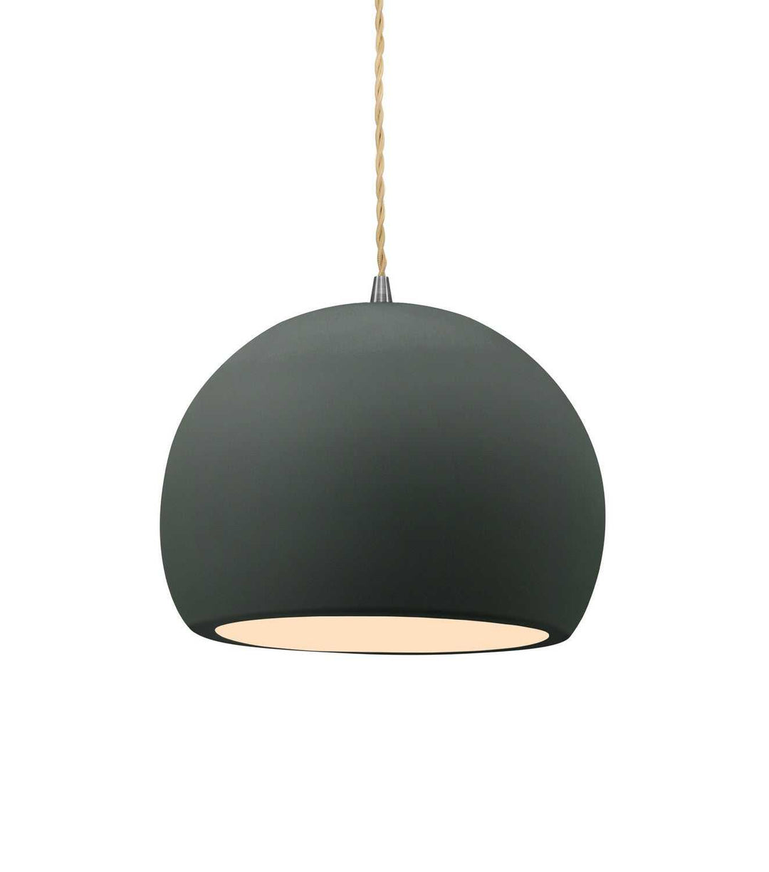 Radiance One Light Pendant in Pewter Green Justice Designs