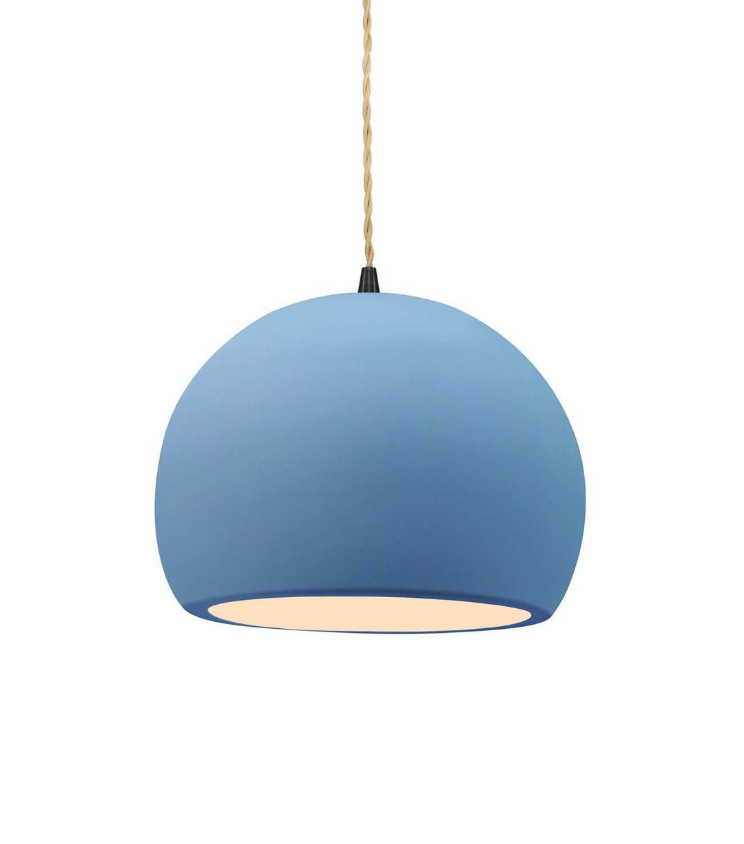 Radiance One Light Pendant in Sky Blue Justice Designs
