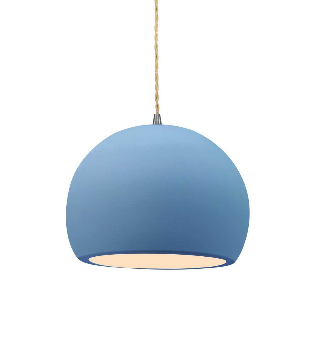 Radiance One Light Pendant in Sky Blue Justice Designs