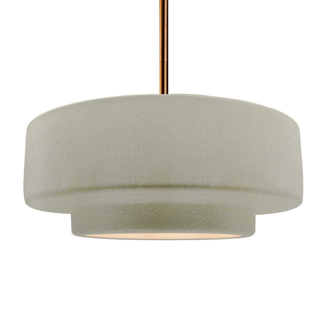 Radiance One Light Pendant in Celadon Green Crackle Justice Designs