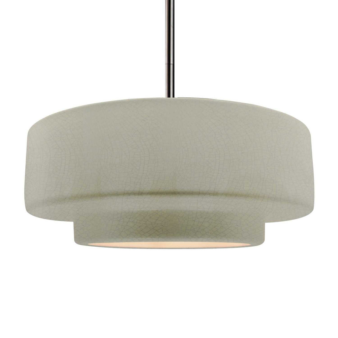 Radiance One Light Pendant in Celadon Green Crackle Justice Designs