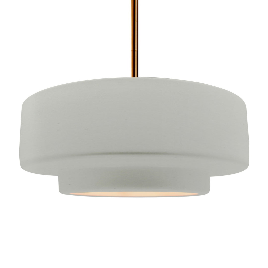 Justice Designs - CER-6545-MAT-BRSS-RIGID - One Light Pendant - Radiance - Matte White