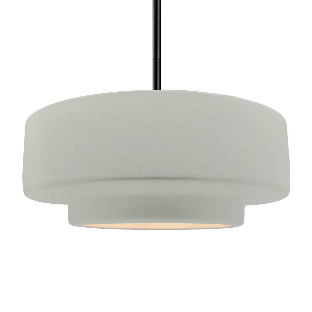 Justice Designs - CER-6545-MAT-MBLK-RIGID - One Light Pendant - Radiance - Matte White