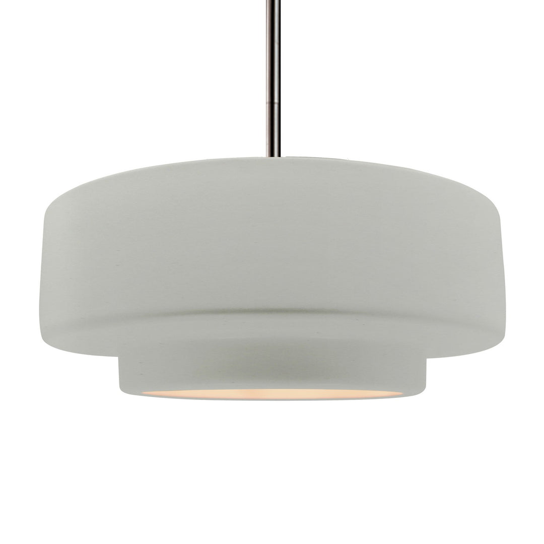 Justice Designs - CER-6545-MAT-NCKL-RIGID - One Light Pendant - Radiance - Matte White