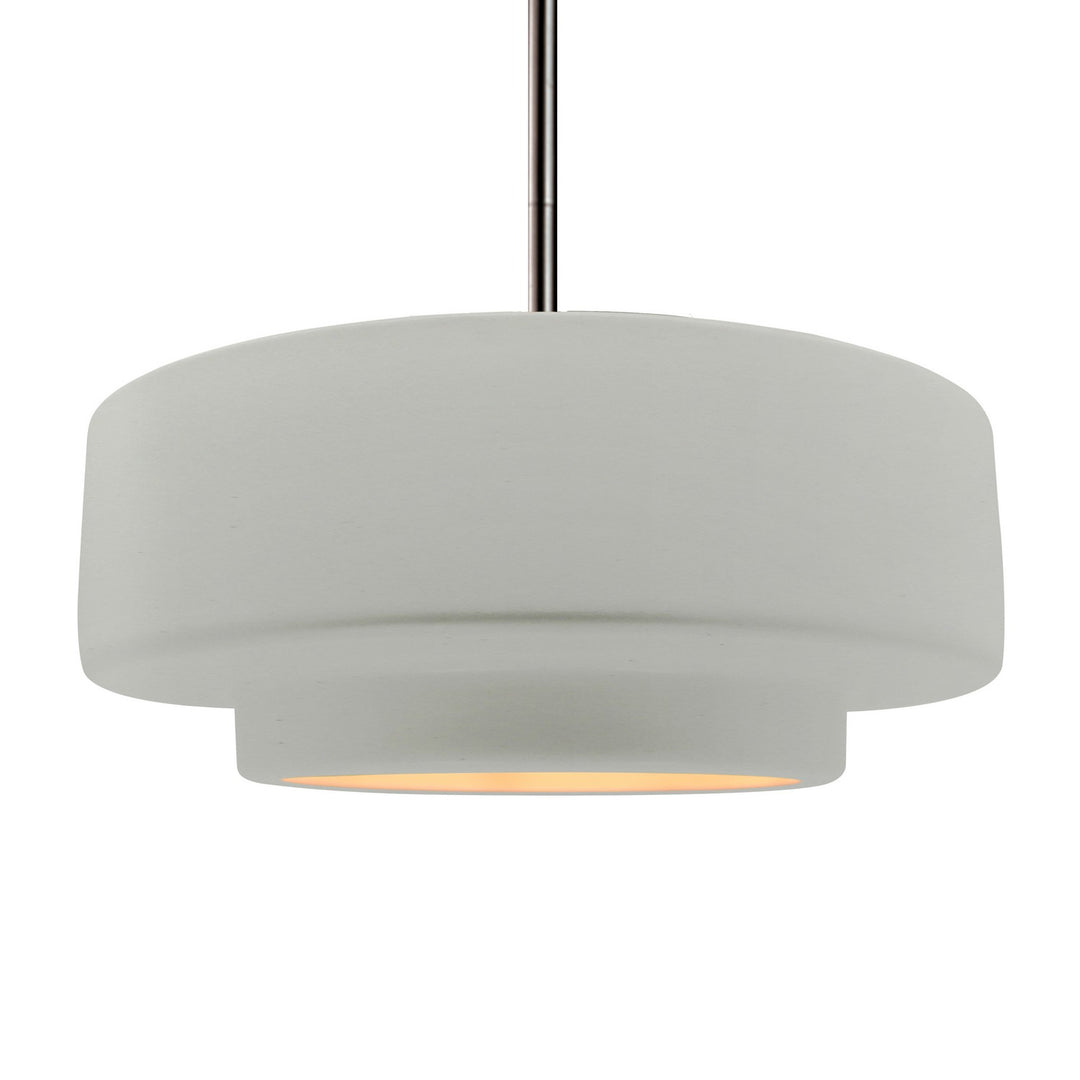 Justice Designs - CER-6545-MTGD-NCKL-RIGID - One Light Pendant - Radiance - Matte White w/ Champagne Gold