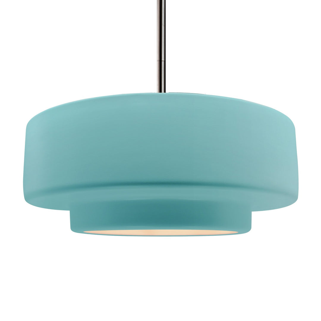 Justice Designs - CER-6545-RFPL-NCKL-RIGID - One Light Pendant - Radiance - Reflecting Pool