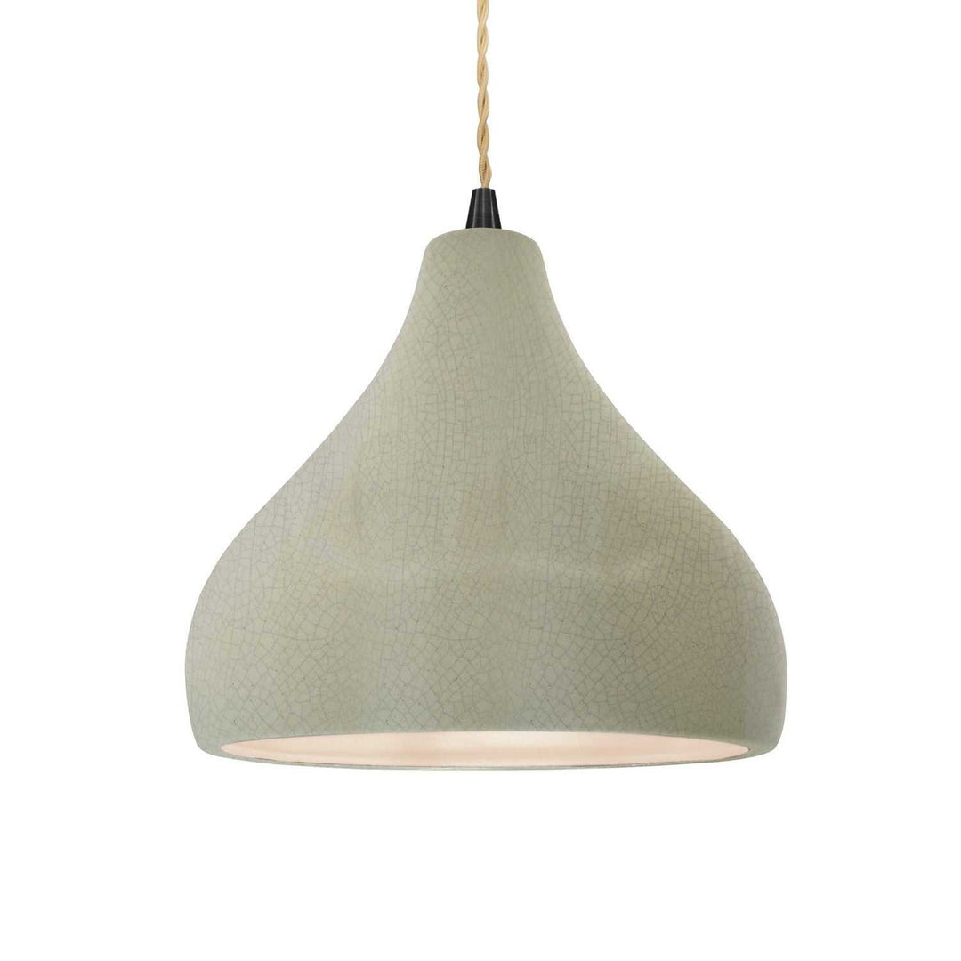 Radiance One Light Pendant in Celadon Green Crackle Justice Designs