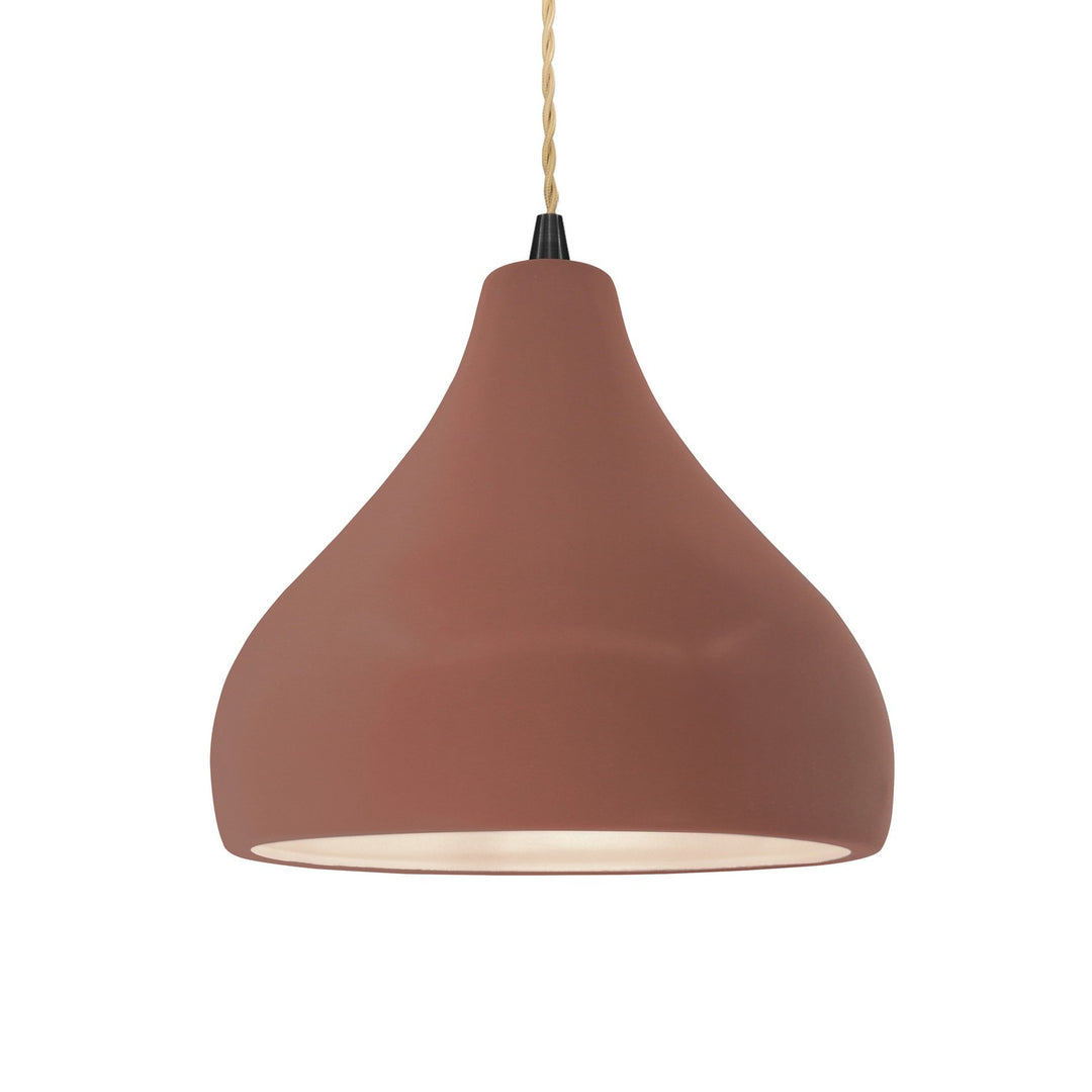 Justice Designs - CER-6563-CLAY-MBLK-BEIG-TWST - One Light Pendant - Radiance - Canyon Clay