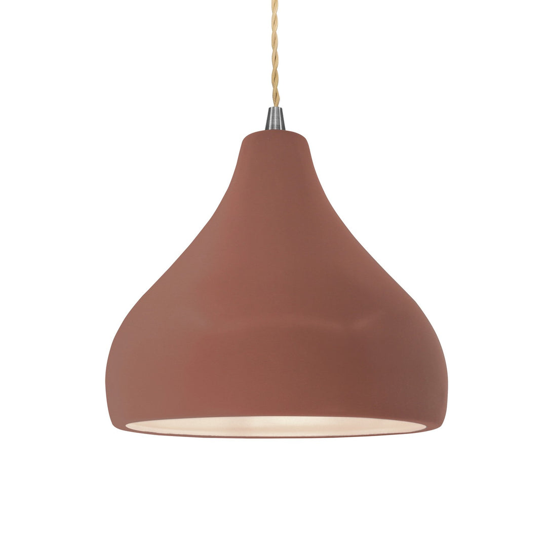 Justice Designs - CER-6563-CLAY-NCKL-BEIG-TWST - One Light Pendant - Radiance - Canyon Clay