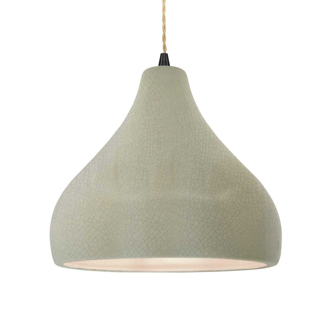 Radiance One Light Pendant in Celadon Green Crackle Justice Designs