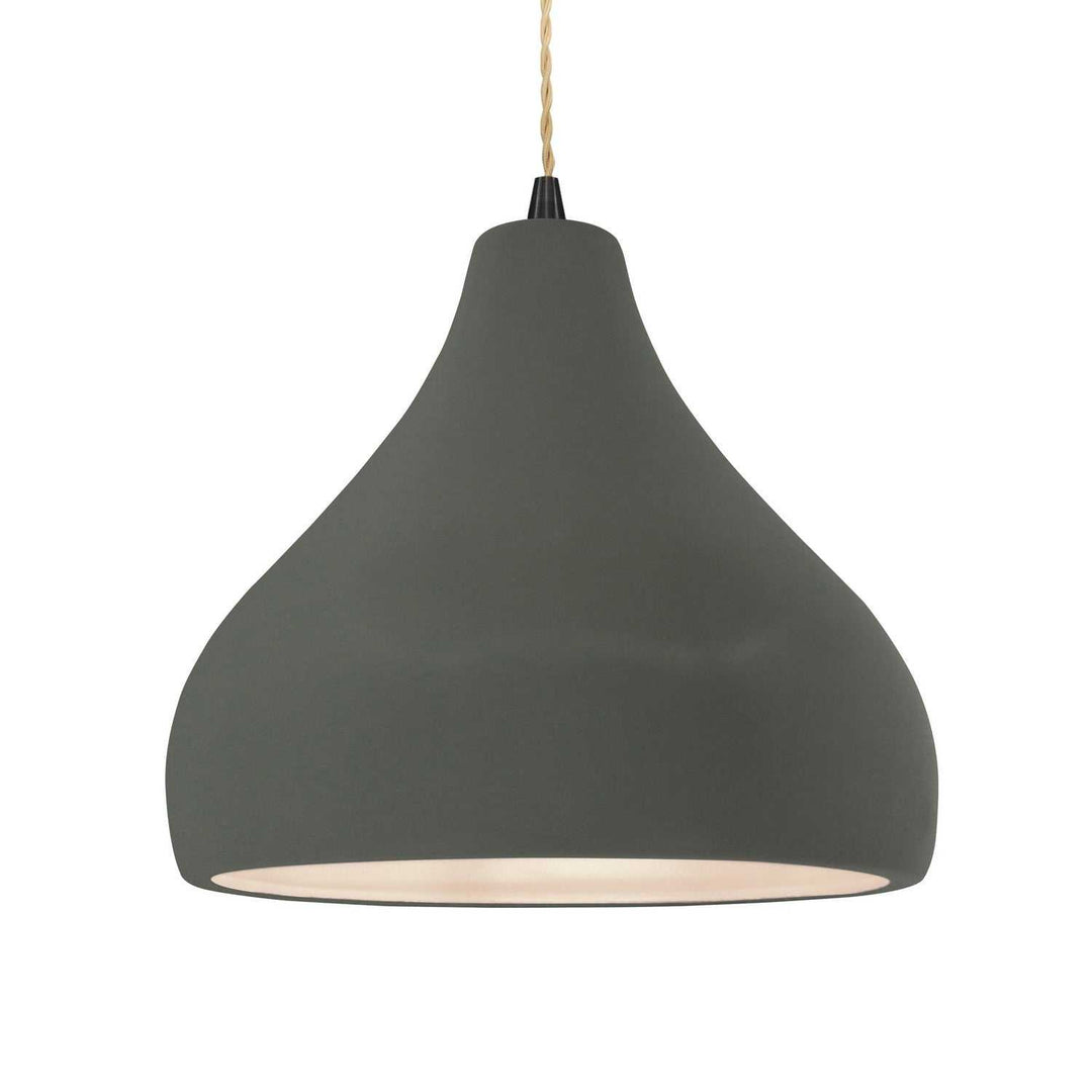 Radiance One Light Pendant in Pewter Green Justice Designs