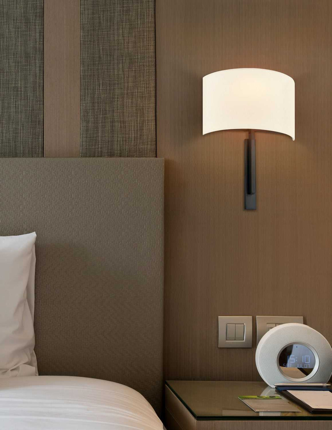 Textile One Light Wall Sconce in Matte Black Justice Designs