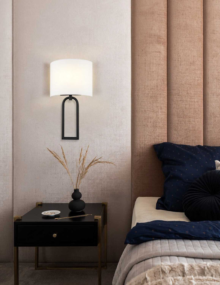 Textile One Light Wall Sconce in Brushed Brass Justice Designs