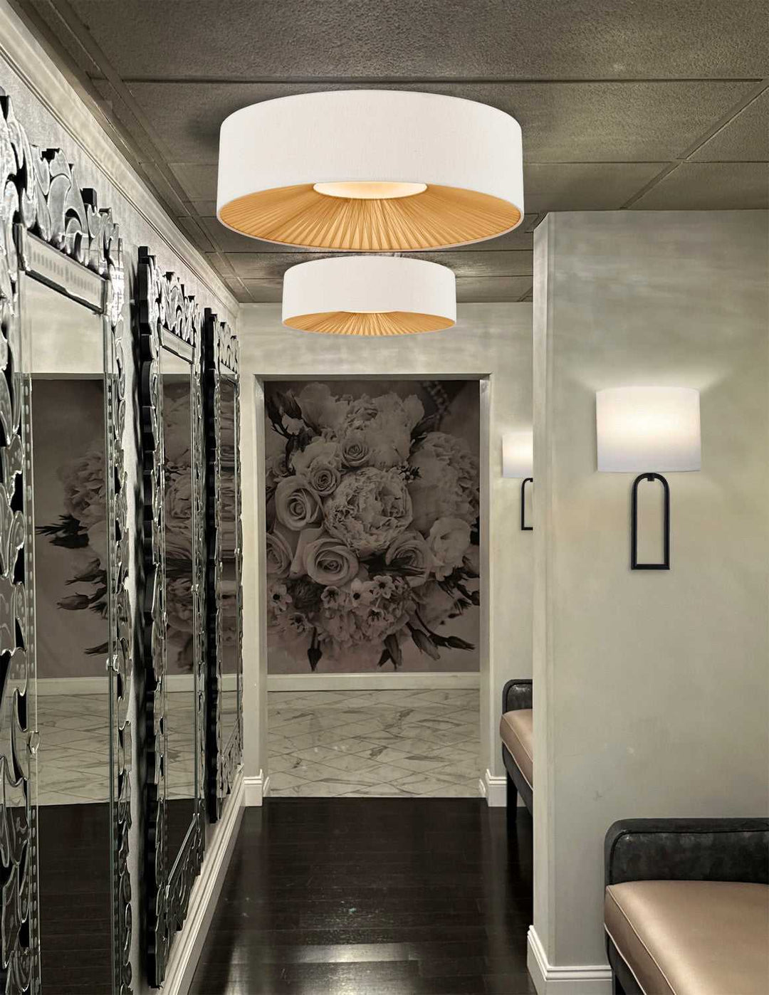 Textile One Light Wall Sconce in Brushed Brass Justice Designs