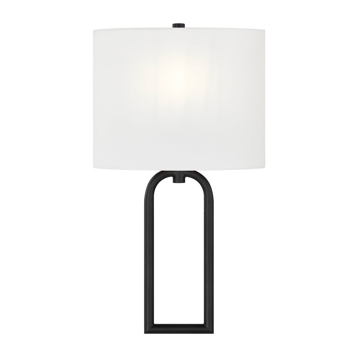 Justice Designs - FAB-4333-WHTE-MBLK - One Light Wall Sconce - Textile - Brushed Brass
