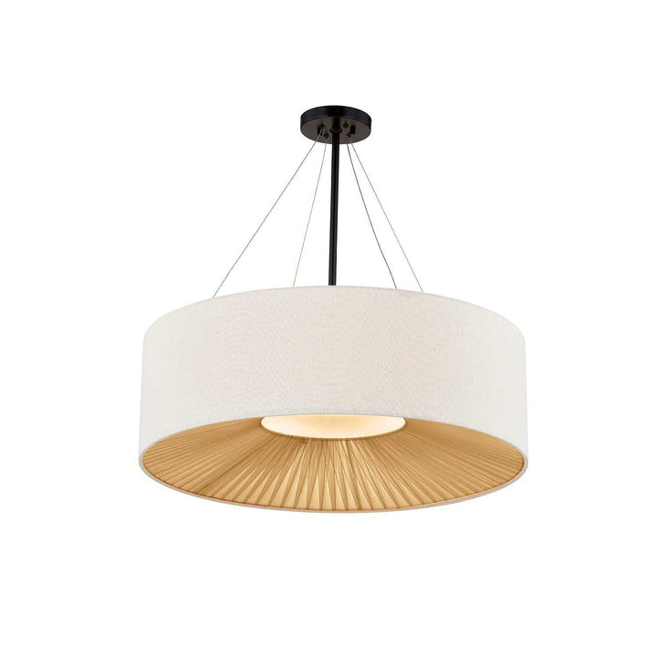 Textile Eight Light Pendant in Matte Black Justice Designs