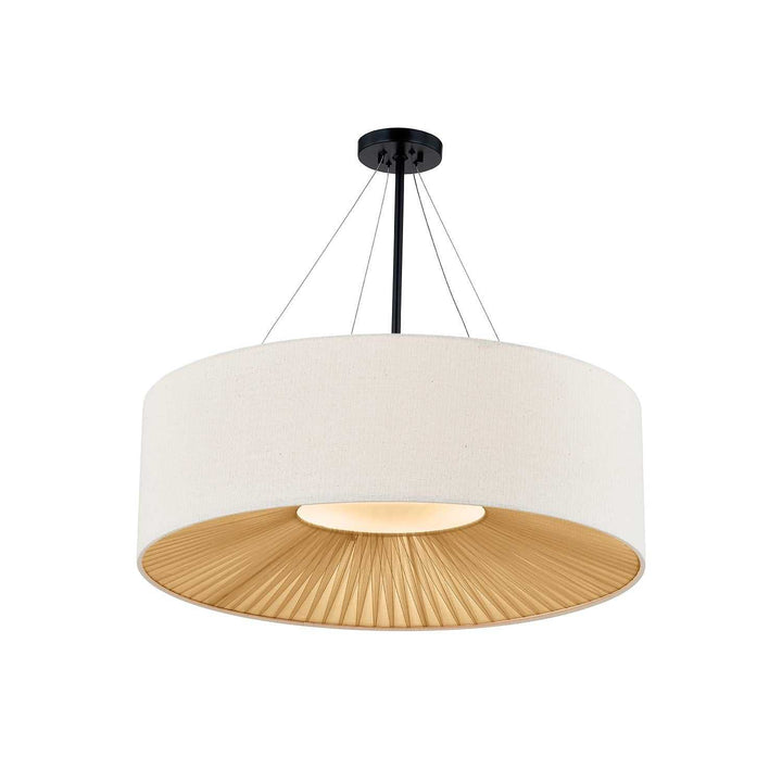 Textile Eight Light Pendant in Matte Black Justice Designs