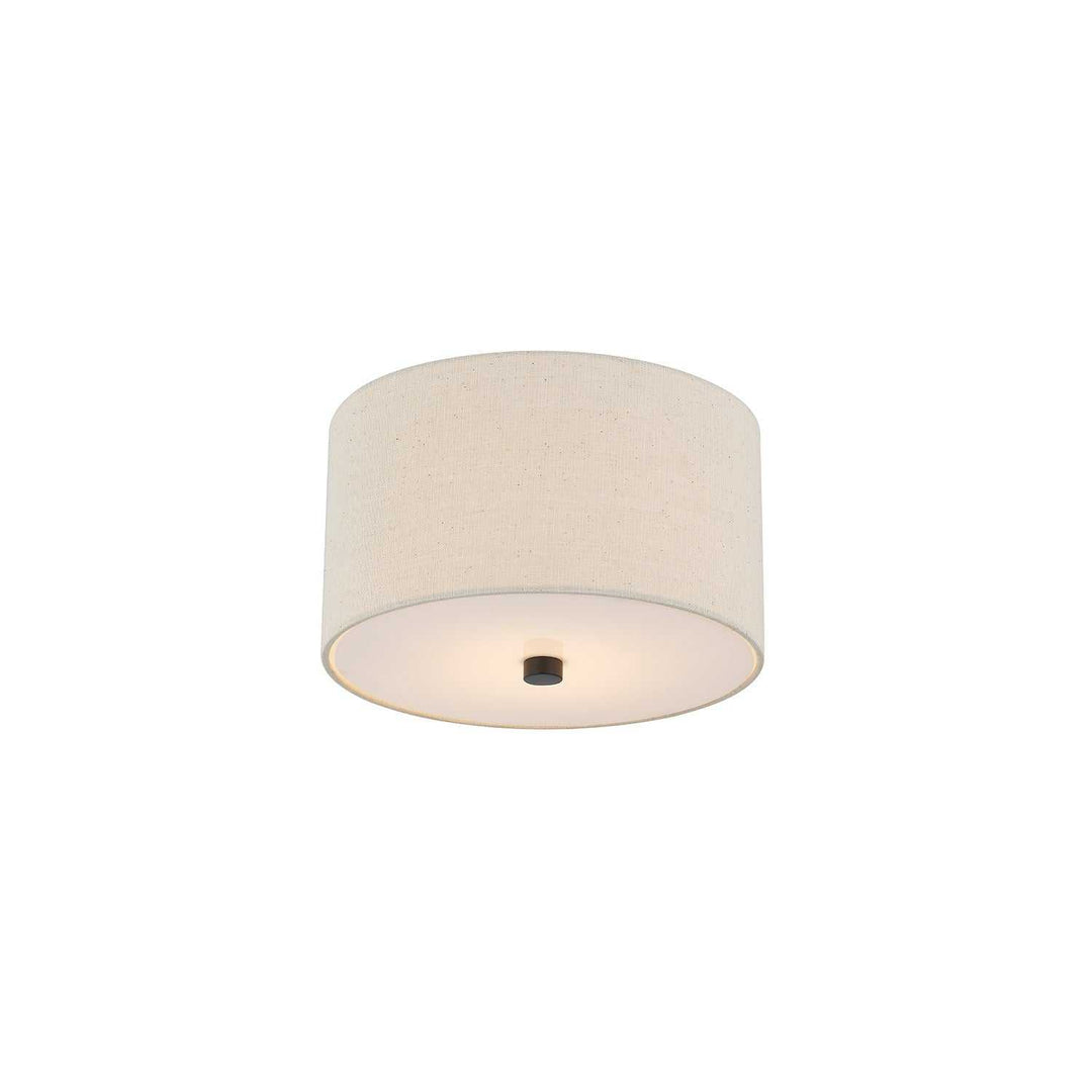 Textile Two Light Flush-Mount in Matte Black Justice Designs