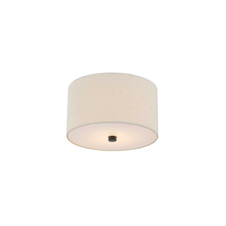 Textile Two Light Flush-Mount in Matte Black Justice Designs