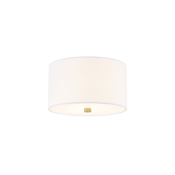 Justice Designs - FAB-9730-WHTE-BRSS - Two Light Flush-Mount - Textile - Brushed Brass
