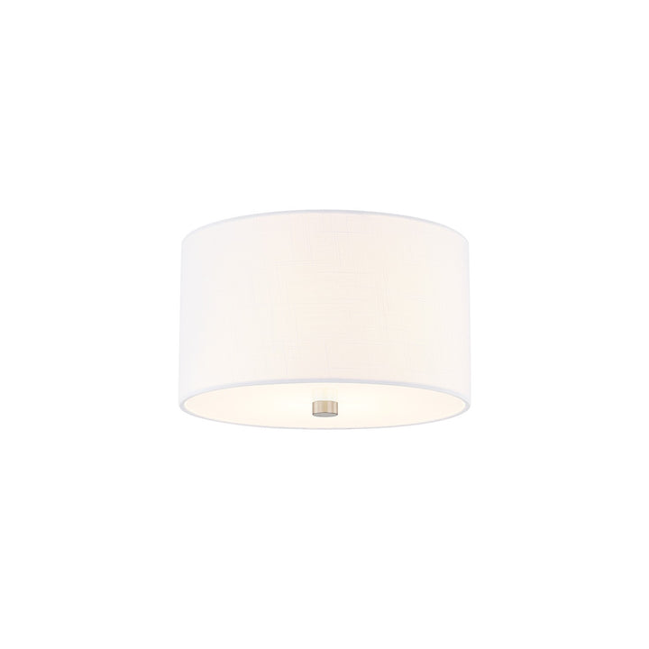 Justice Designs - FAB-9730-WHTE-NCKL - Two Light Flush-Mount - Textile - Brushed Nickel