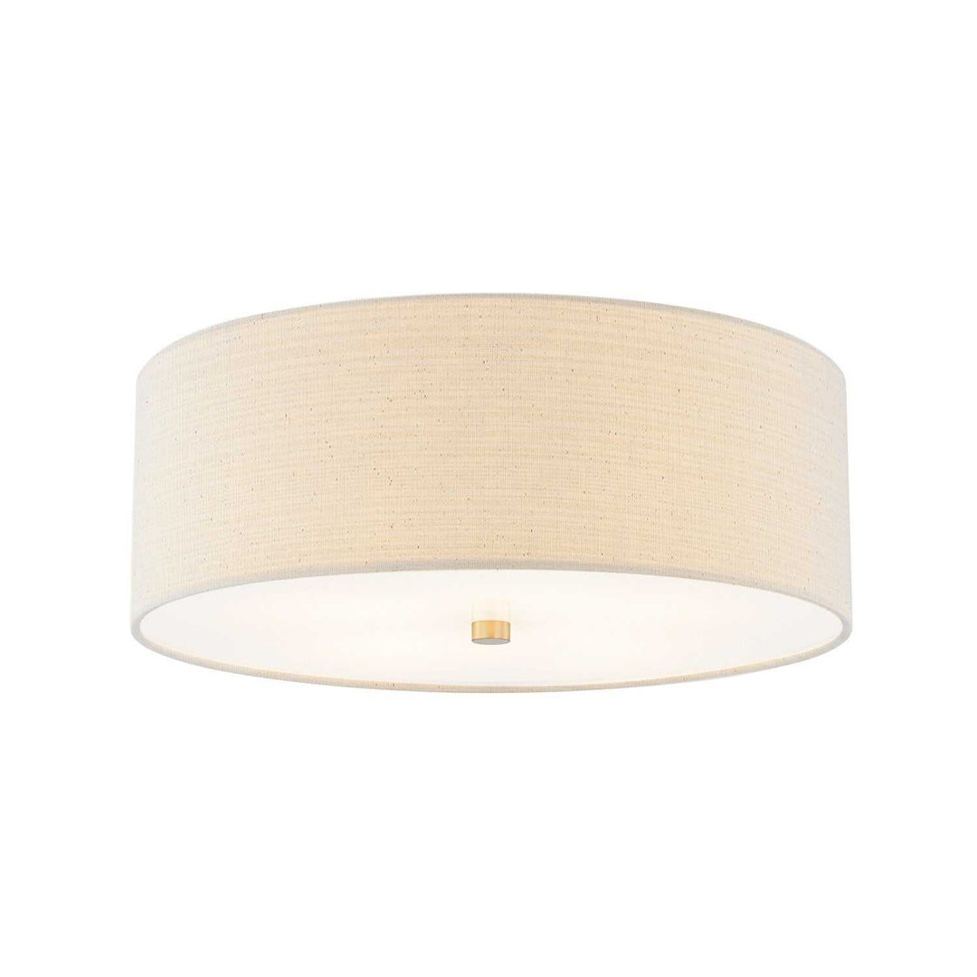 Textile Four Light Flush-Mount in Brushed Brass Justice Designs