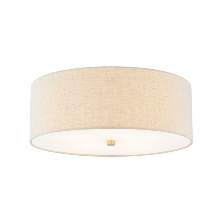 Textile Four Light Flush-Mount in Brushed Brass Justice Designs
