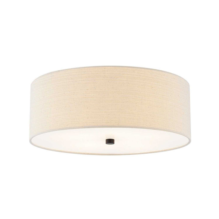 Textile Four Light Flush-Mount in Matte Black Justice Designs