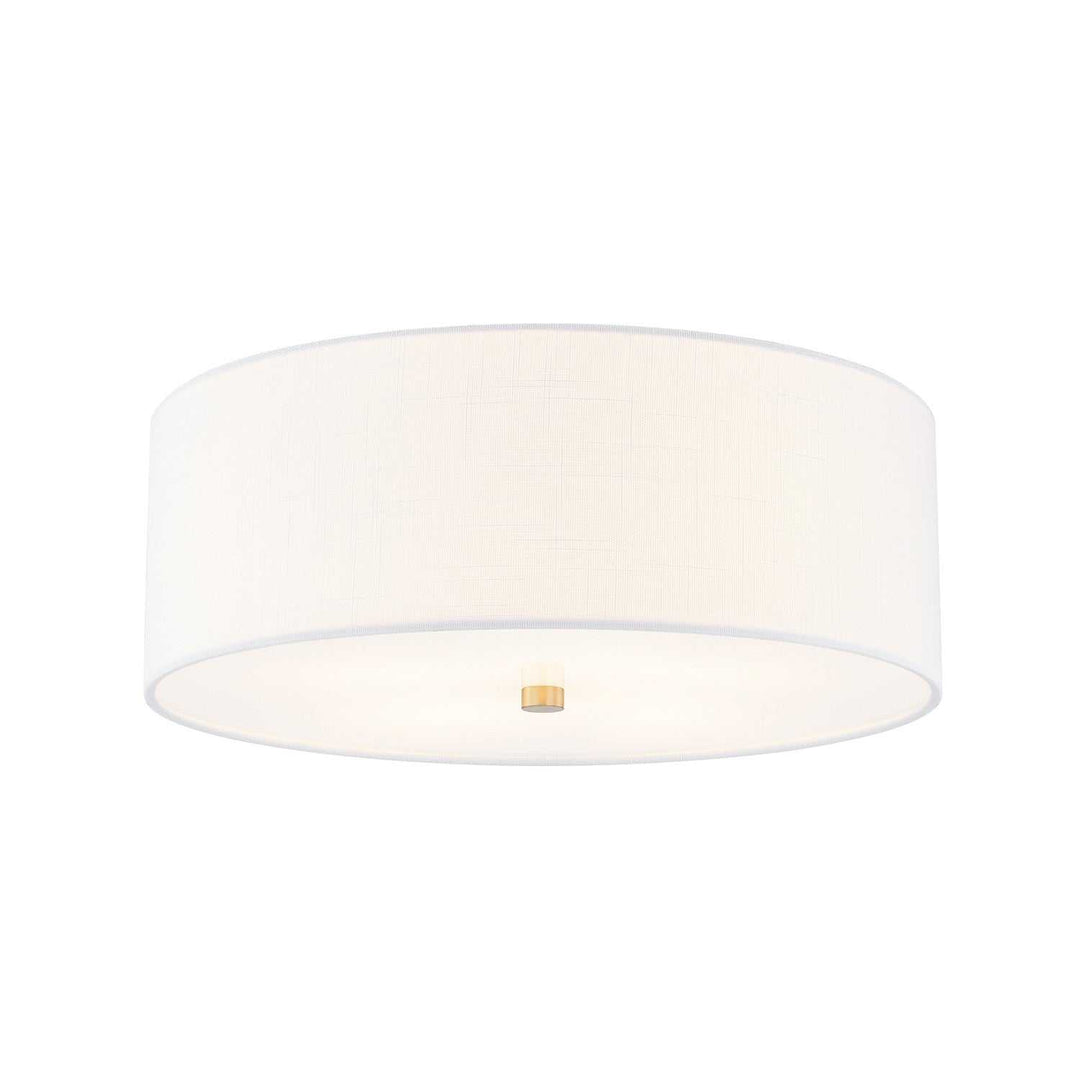 Textile Four Light Flush-Mount in Brushed Brass Justice Designs