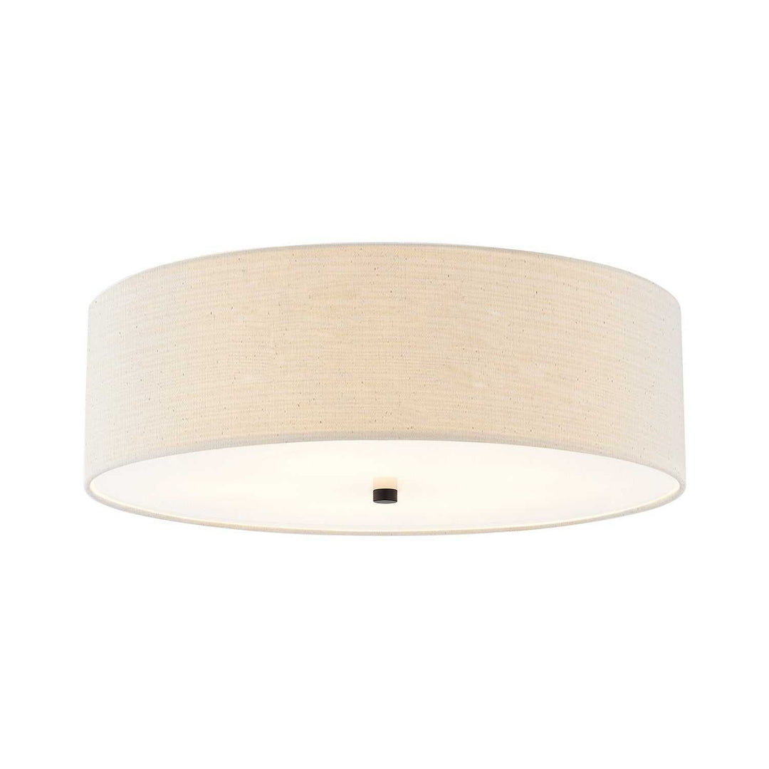 Textile Five Light Flush-Mount in Matte Black Justice Designs