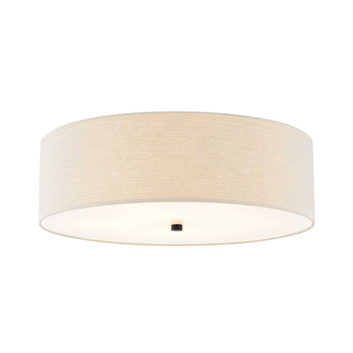 Textile Five Light Flush-Mount in Matte Black Justice Designs