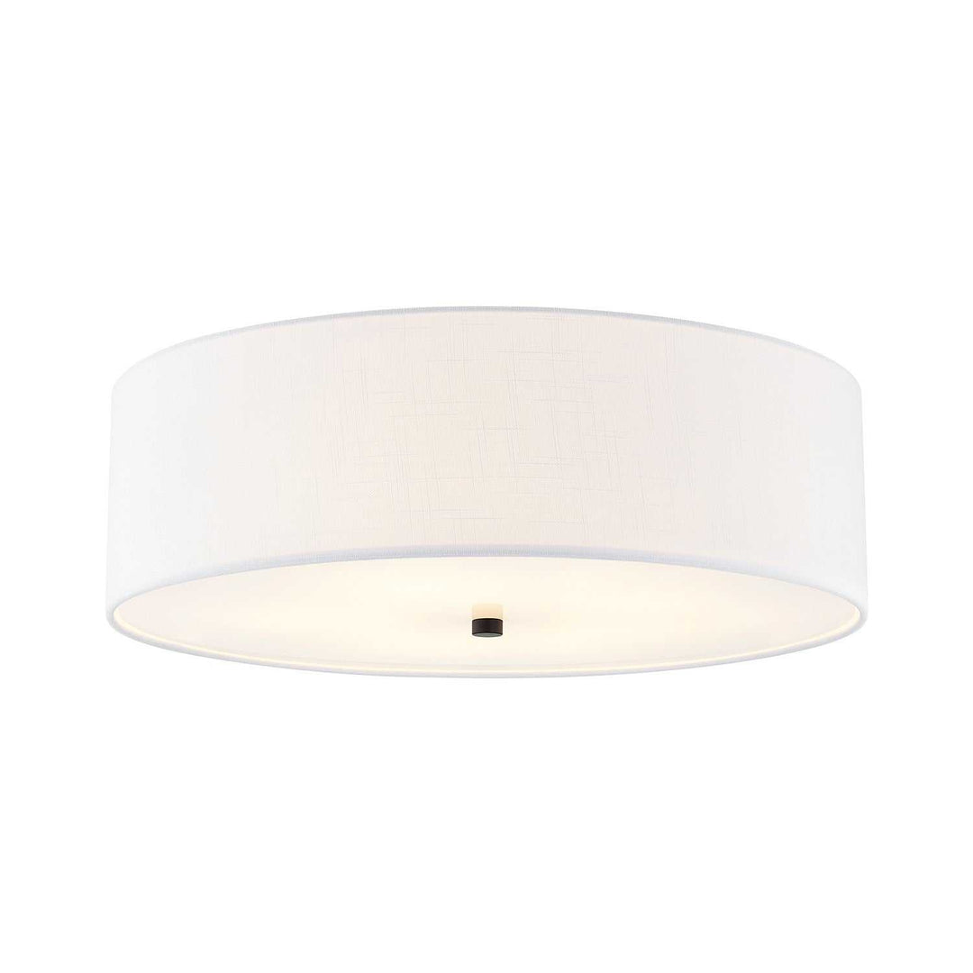 Textile Five Light Flush-Mount in Matte Black Justice Designs
