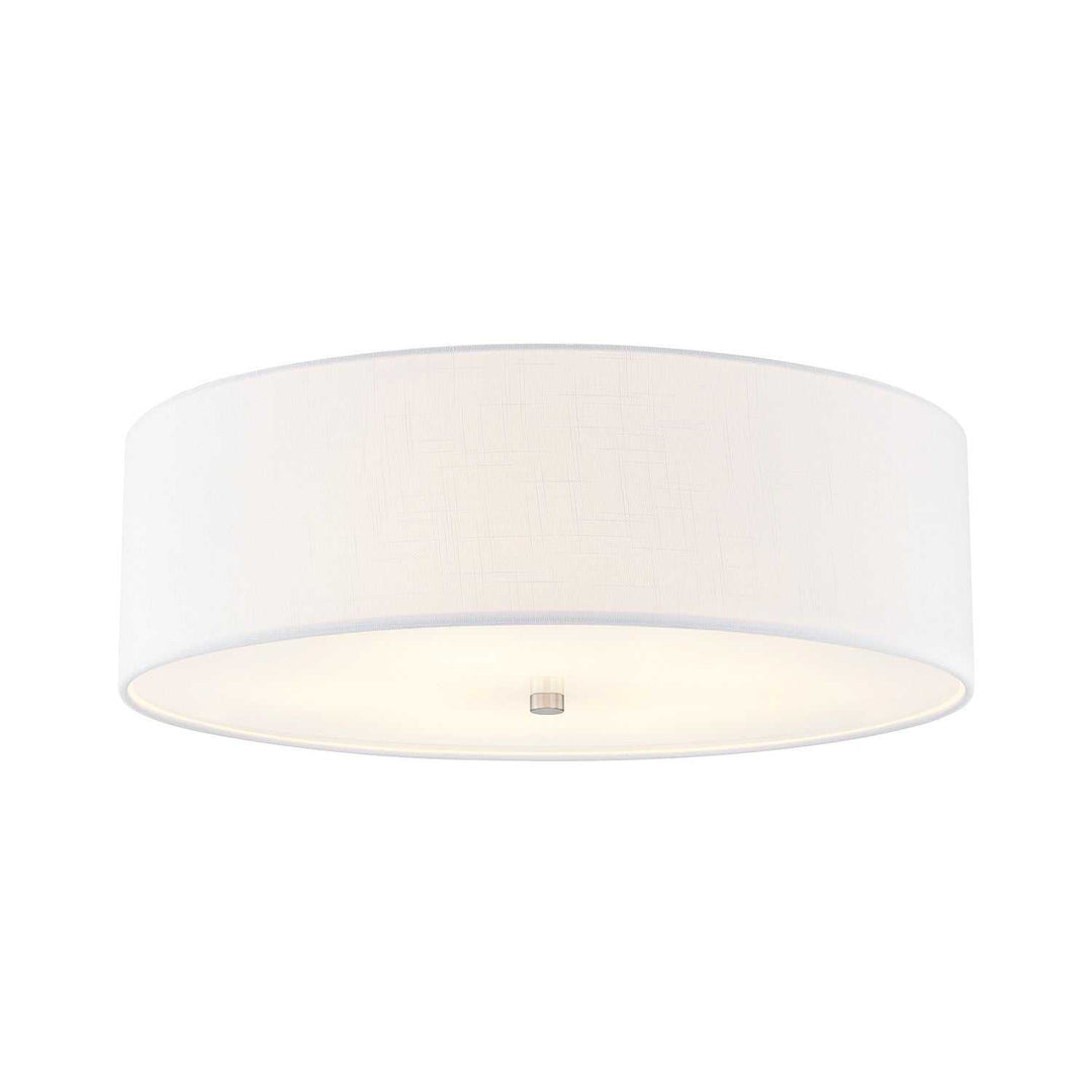 Textile Five Light Flush-Mount in Brushed Nickel Justice Designs