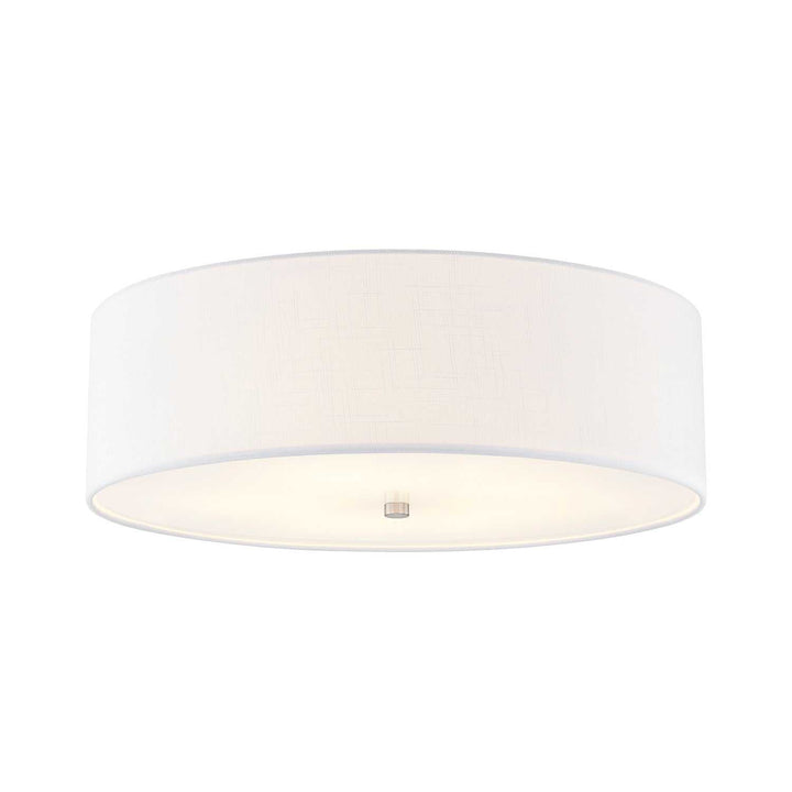 Textile Five Light Flush-Mount in Brushed Nickel Justice Designs