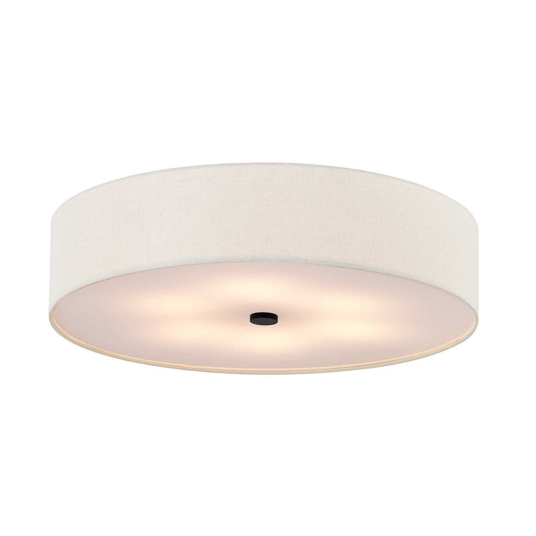 Textile Six Light Flush-Mount in Matte Black Justice Designs
